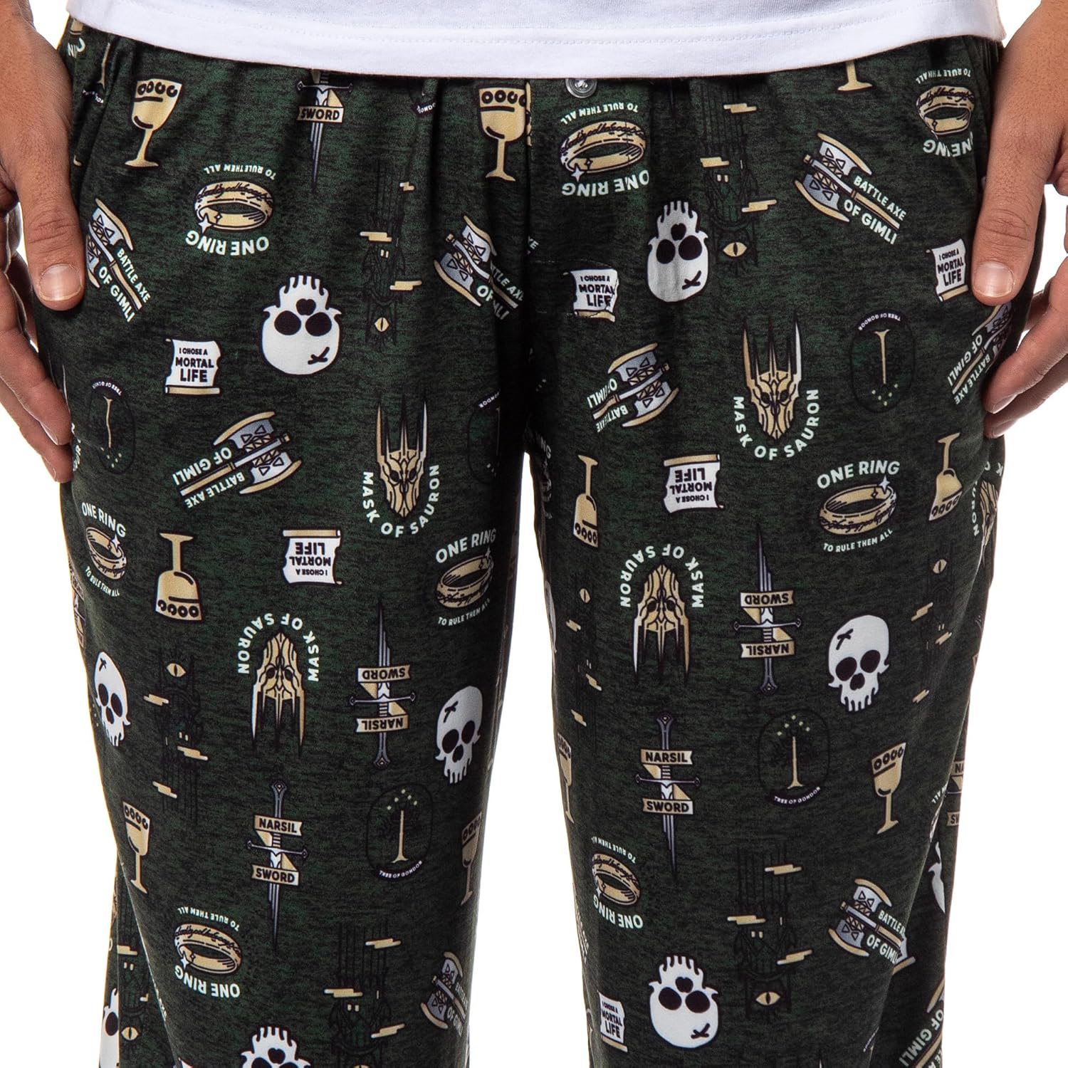 The Lord Of The Rings Men's Movie One Ring Sauron Tossed Icon Sleep Pajama Pants - Image 3