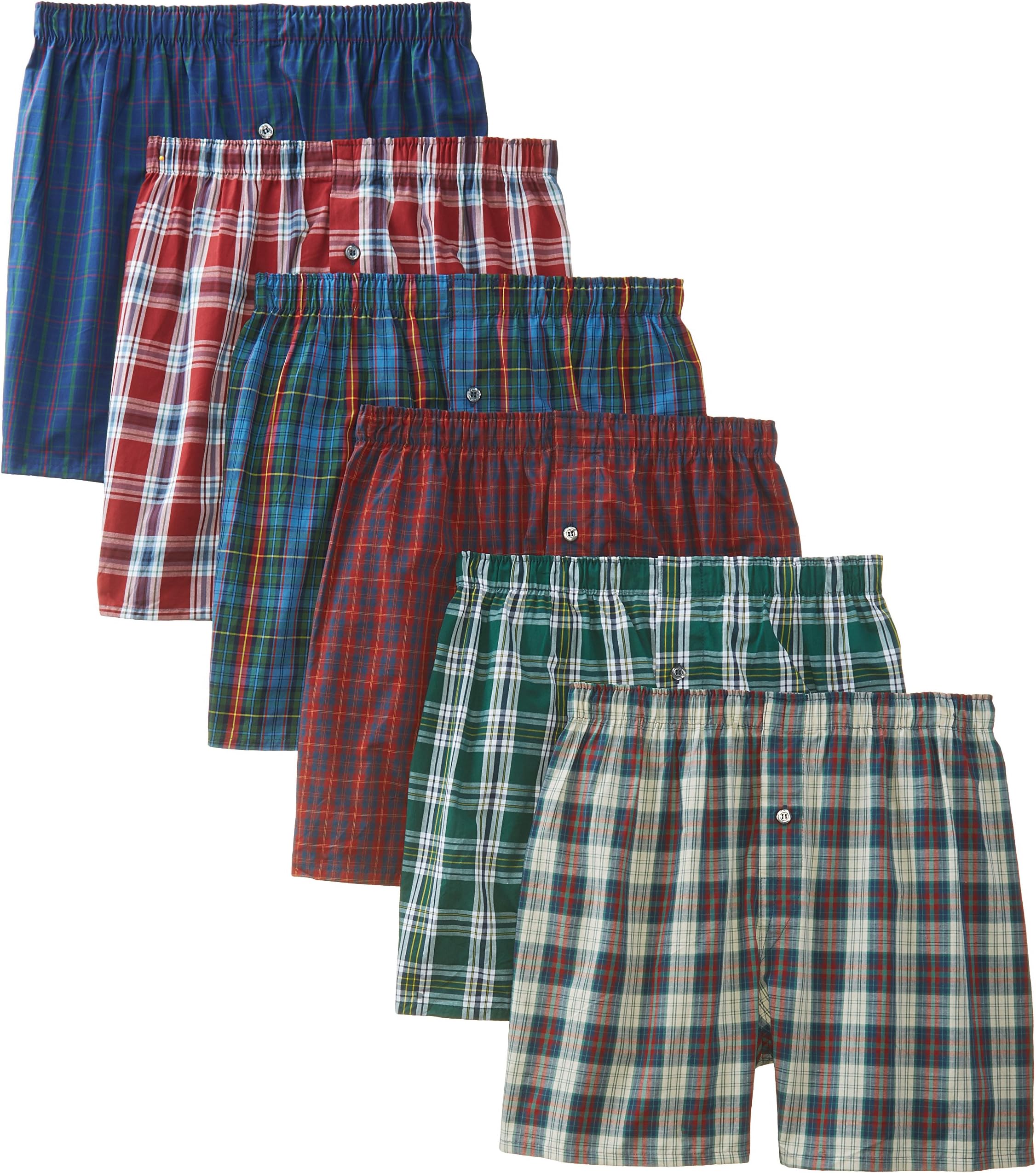 BVD Men's 6 Pack Tartan Boxer