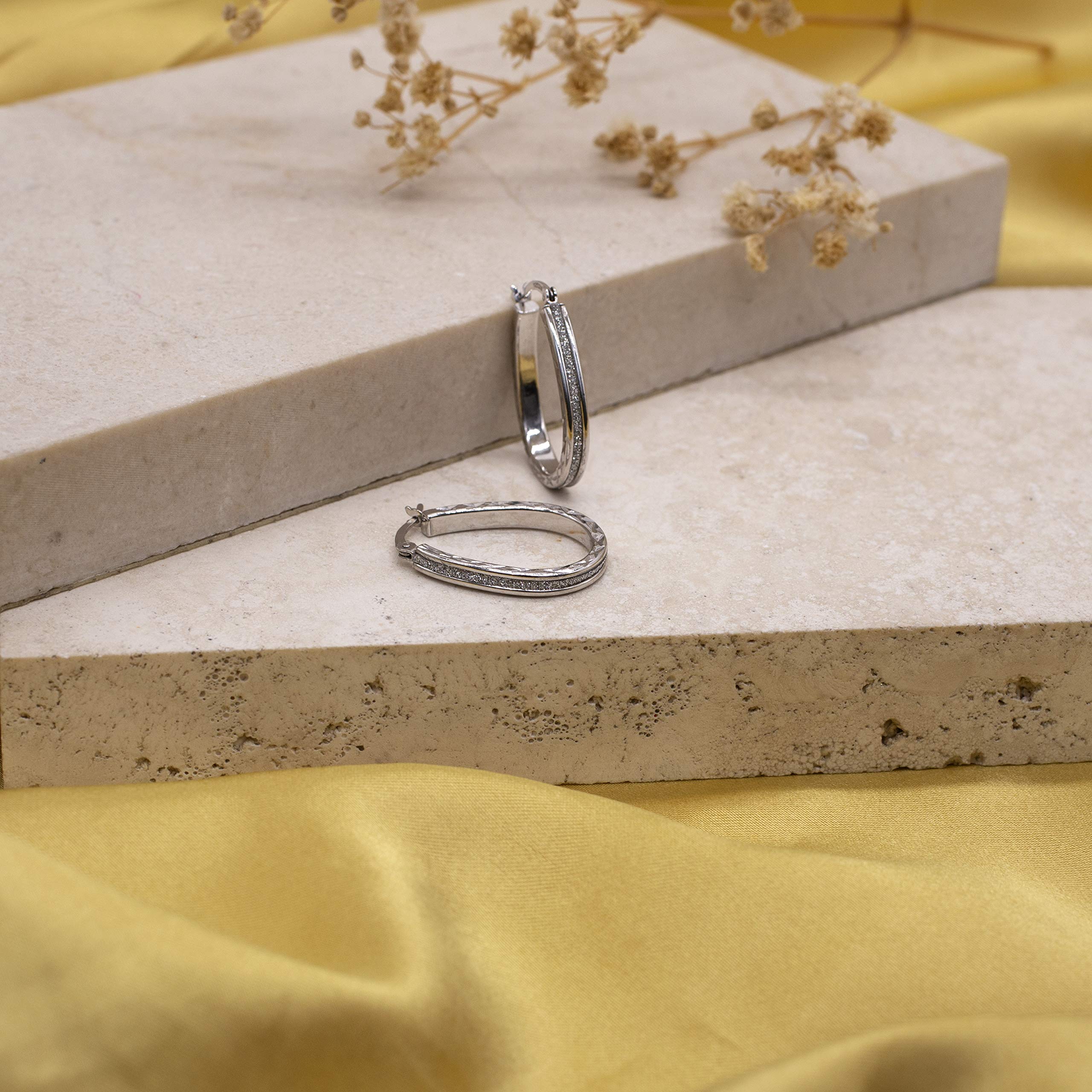 Tuscany Silver Orecchini a Cerchio da Donna in Argento Sterling 925