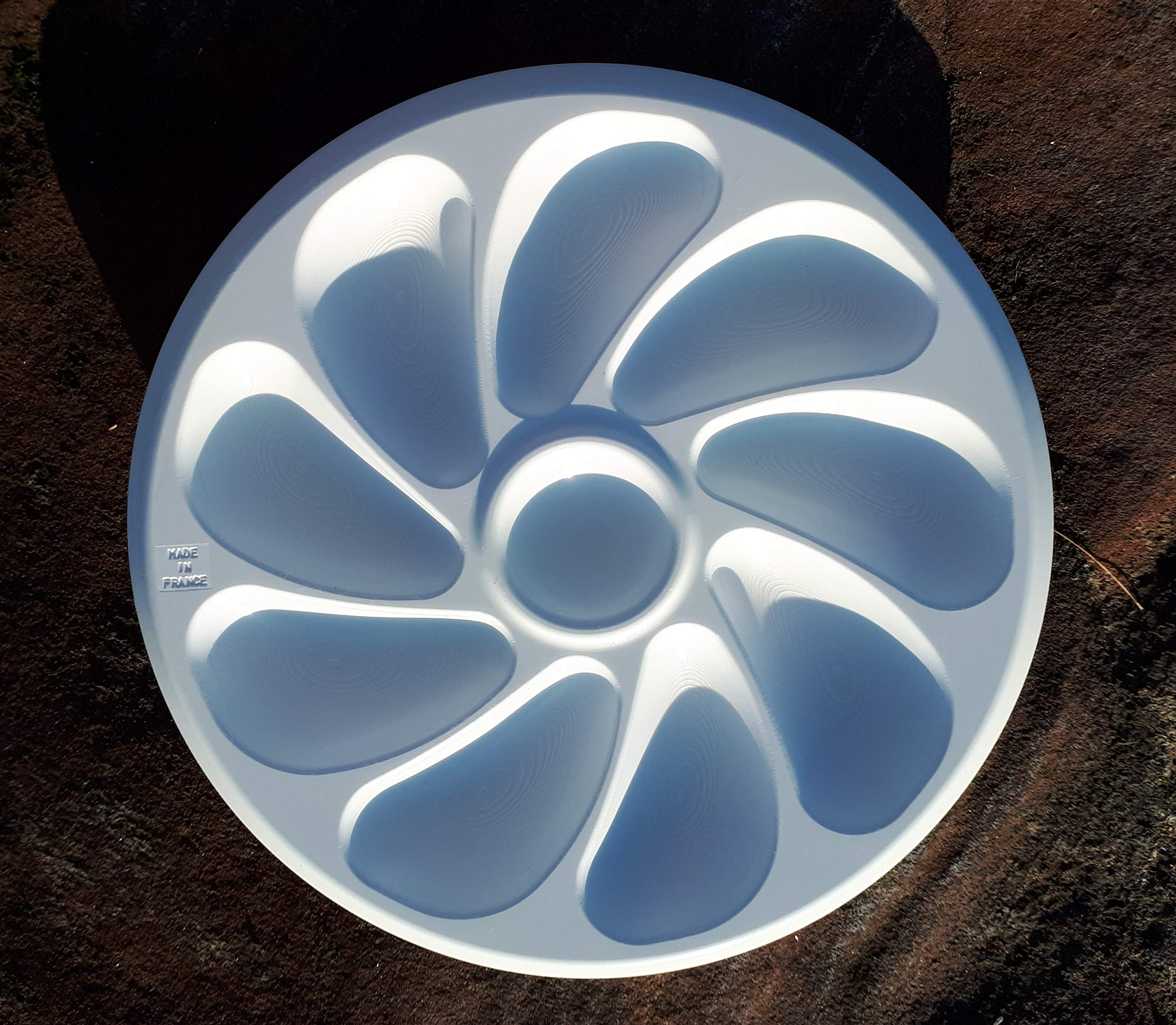 Lot de 6 - Assiette à Huîtres en Plastique – 9 Places
