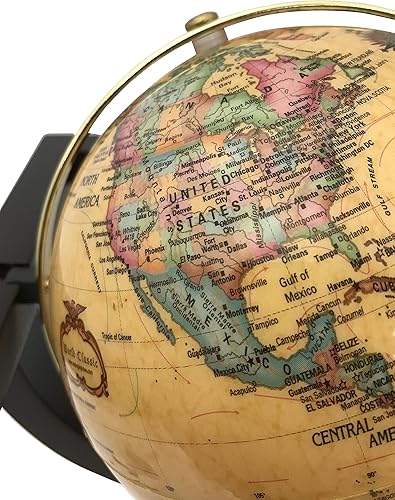 Miniatura 2 de Frank Lloyd Wright Mini Wright 6" Diámetro Globe, USA Cartografía con Bola de Globo Antiguo y Base de Madera Sólida. Una versión más pequeña de