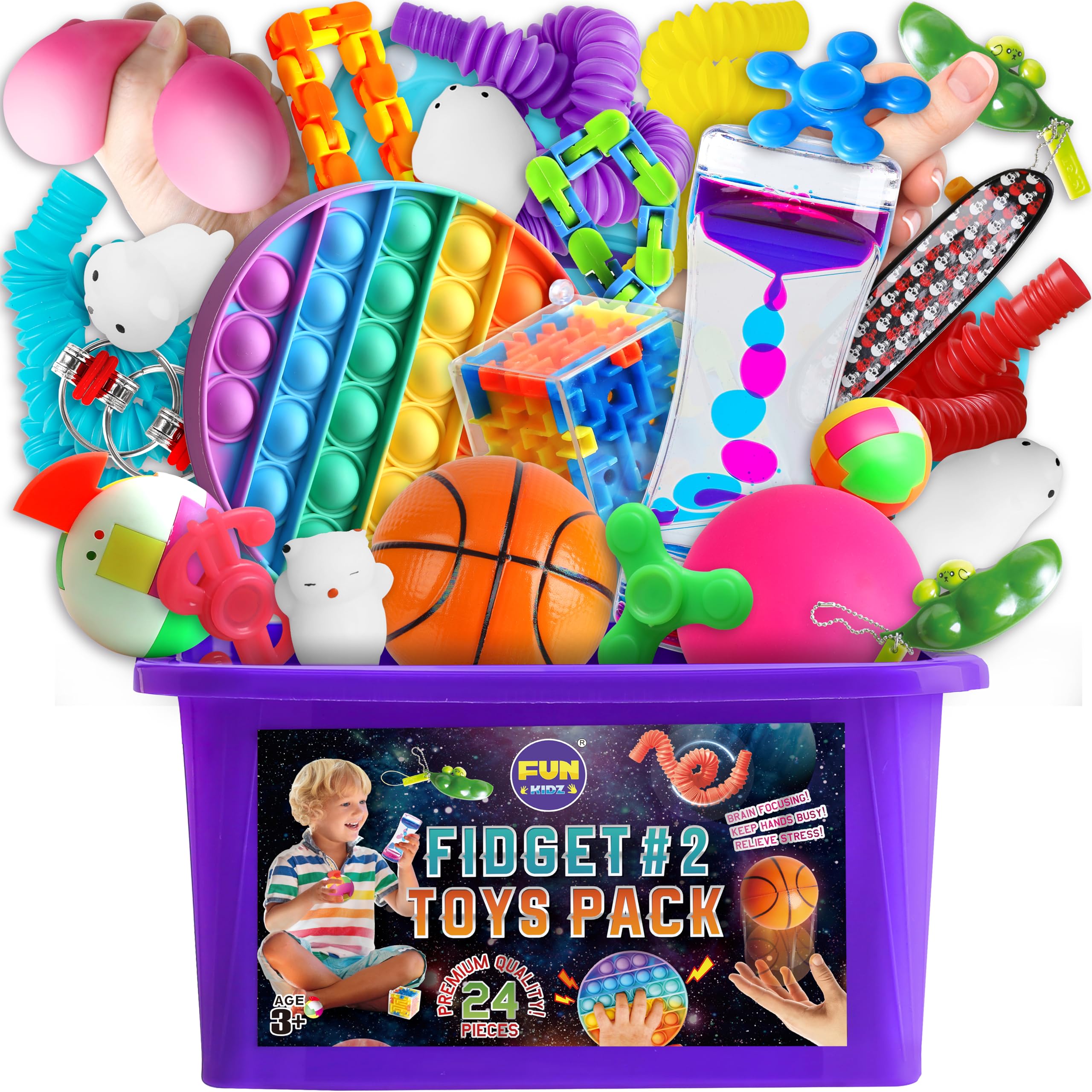 Fidget Toys Pack #2, Funkidz 23 Pcs Sensory Toys Set with Pop It