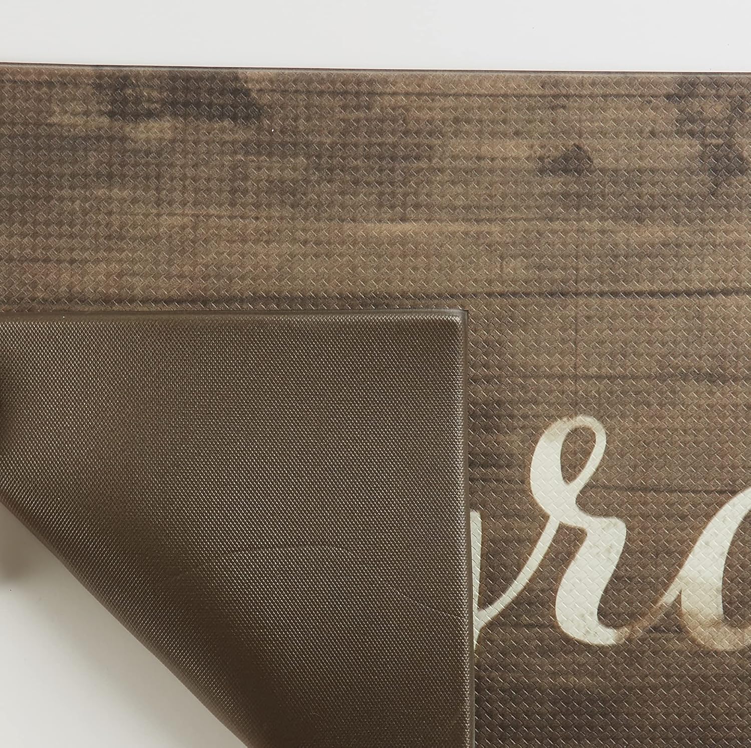 J&V TEXTILES Anti Fatigue Kitchen Runner Mat- 20" x 55" Oversized Long Non Slip PVC Rubber Kitchen Area Rug- Cushioned Comfort Mat With Foam Backing For Office Standing Desk Or Laundry Room [Grateful]