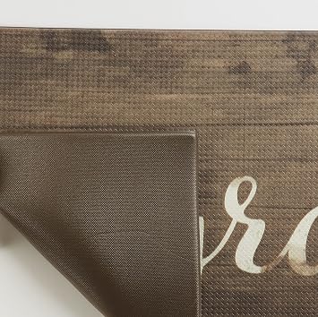 J&V TEXTILES Anti Fatigue Kitchen Runner Mat- 20 x 55 Oversized Long Non Slip PVC Rubber Kitchen Area Rug- Cushioned Comfort Mat With Foam Backing For Office Standing Desk Or Laundry Room [Grateful]
