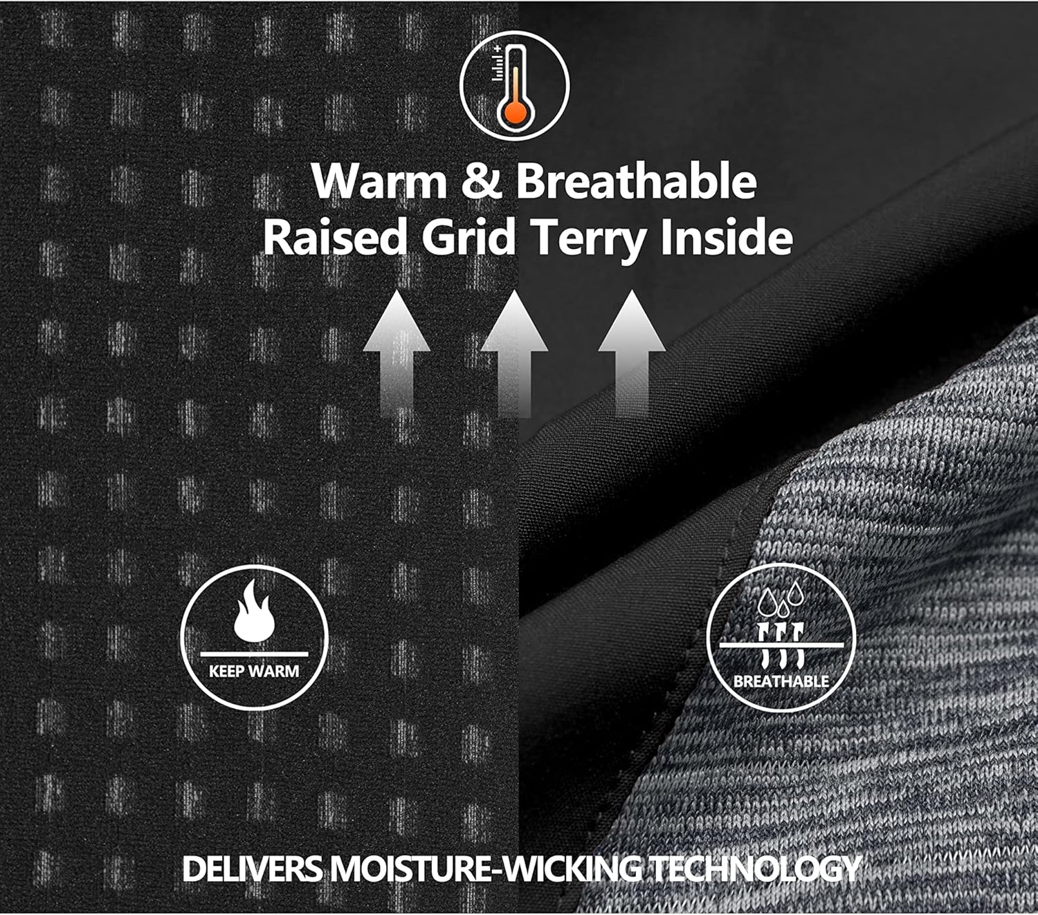 Little Donkey Andy Men's Quick Dry Warm Lightweight Running Jacket Full Zip Thermal Hybrid Thumbholes Golf Track Jacket - Image 5