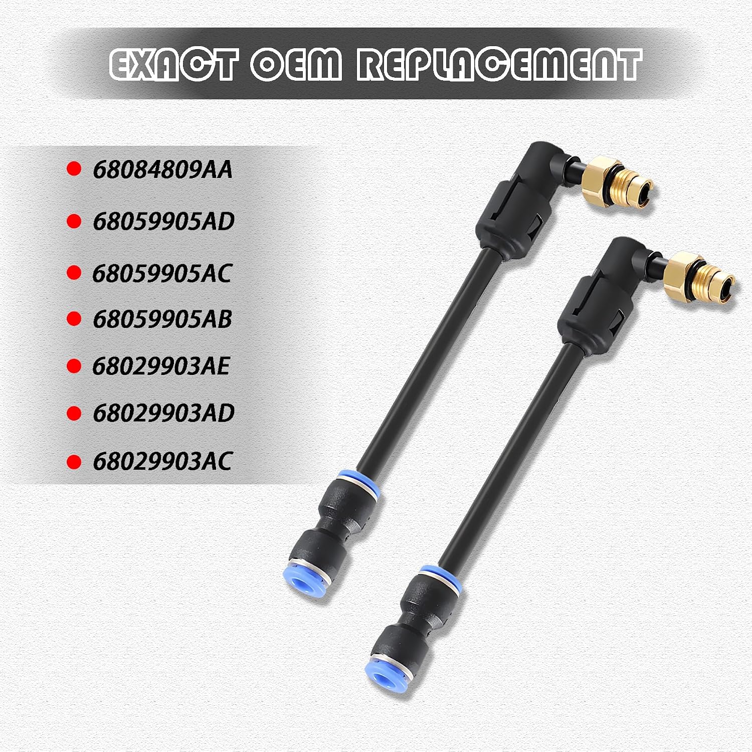 68084809AA 2PCS Front & Rear Air Suspension Elbow Repair Kits with Hoses for Jeep Grand Cherokee 2011-2020, Dodge Ram 1500 2011-2020