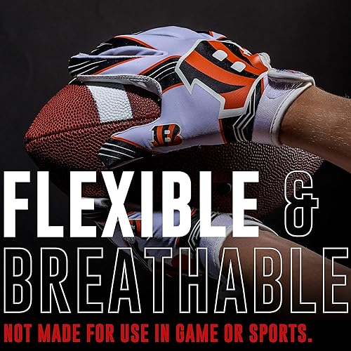 Vista 115 de Franklin Sports - Guantes de receptor de fútbol americano juvenil con logos de equipos de la NFL, palma de silicona, todos los tamaños juveniles
