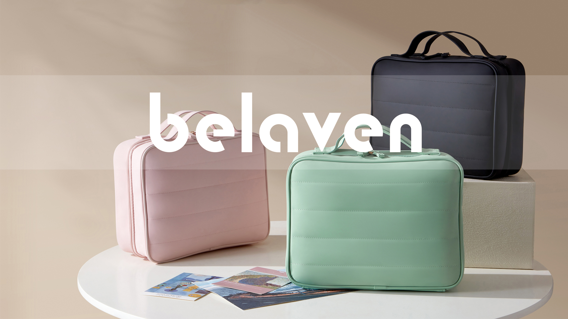 belaven Toiletry Bag, Travel Bag for Women & Men, Portable Cosmetic Bag with Hanging Hook, Durable, Waterproof for Shampoo, Makeup, Essentials, Toiletries Acessories (Black) : Beauty & Personal Care