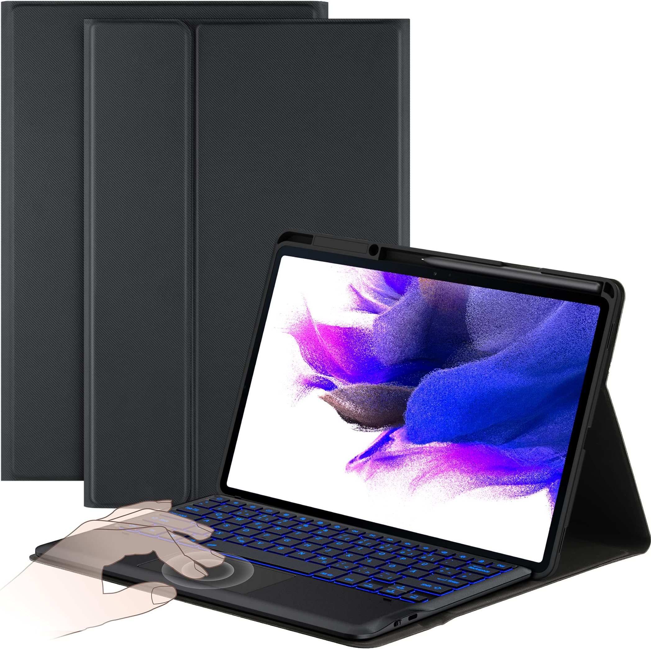 Galaxy Tab S7 Fe Hülle Mit Tastatur Samsung Book Cover Keyboard Slim EF-DT730 für das Galaxy Tab S7+ | Tab