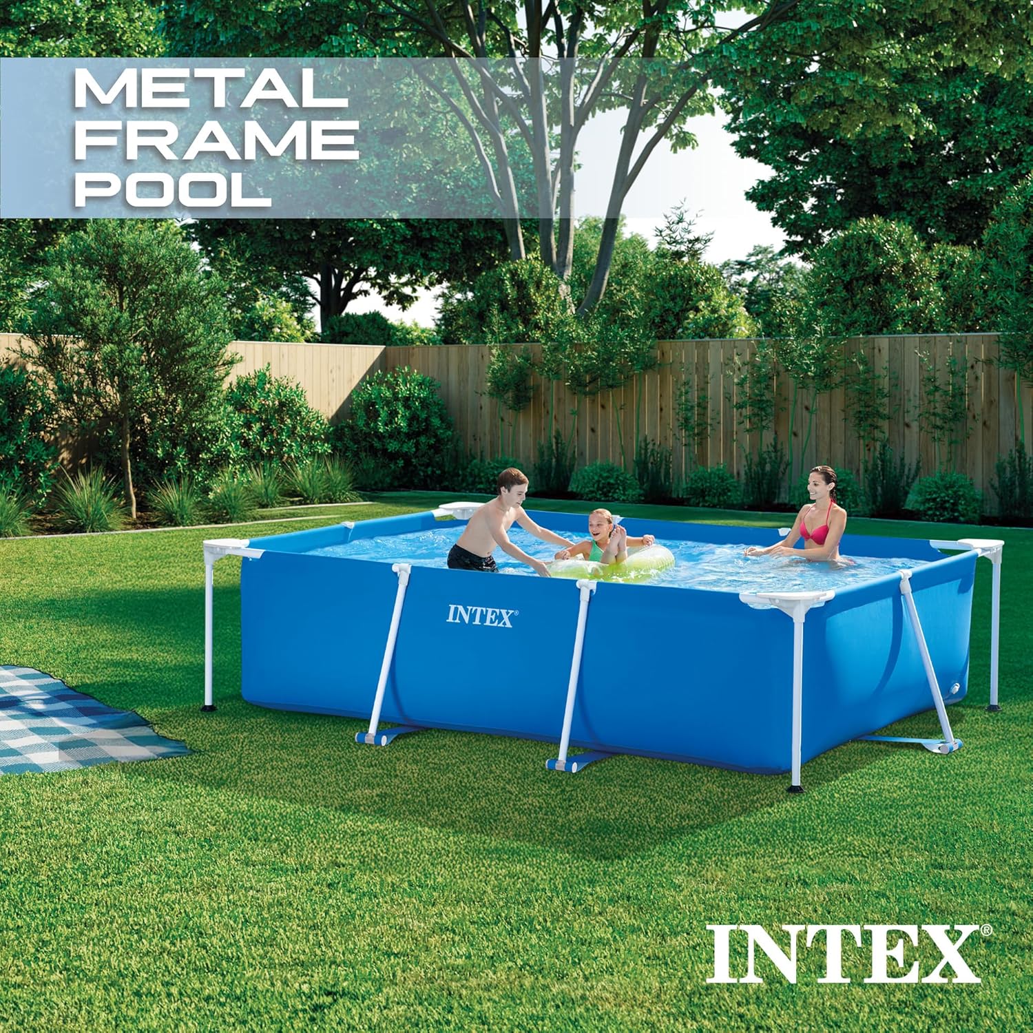 Detalle estructura metálica piscina Intex 28272NP