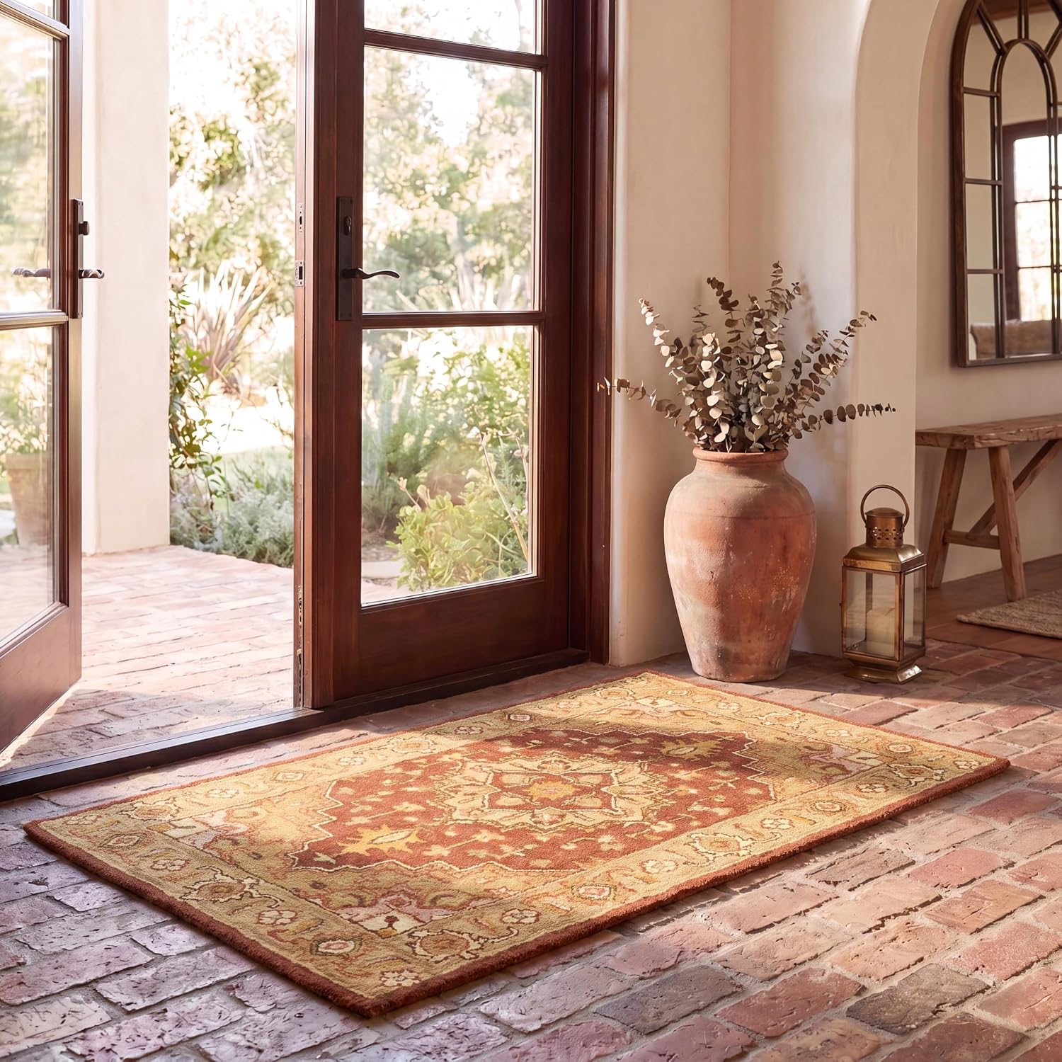 SAFAVIEH Heritage Collection Accent Rug - 2'3" x 4', Rust & Gold, Handmade Traditional Oriental Wool, Ideal for High Traffic Areas in Entryway, Living Room, Bedroom (HG345A)