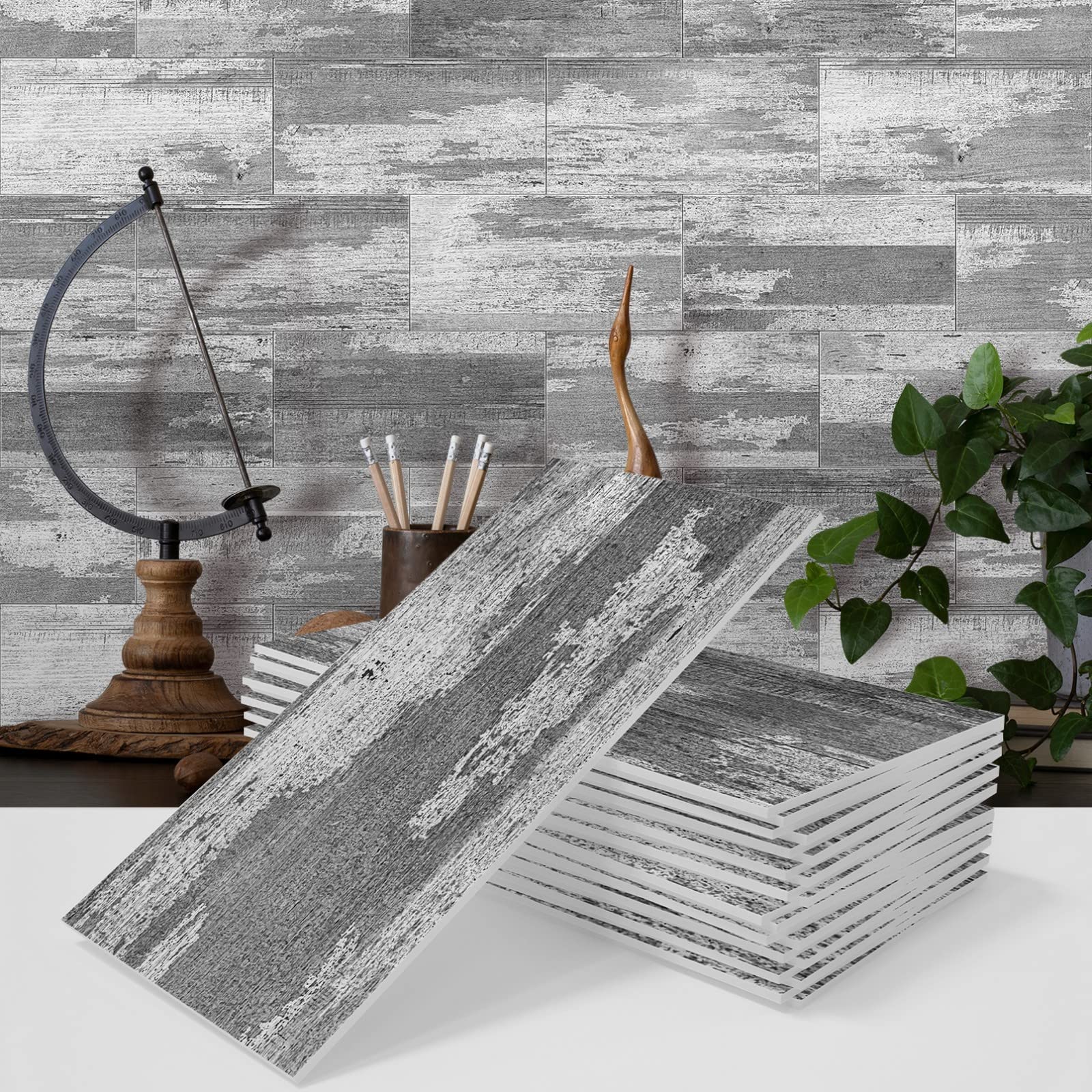 Drewniane naklejki 3D na płytki, wodoodporne, samoprzylepne naklejki ścienne z PCW, do łazienki, kuchni, na schody, dekoracja, opakowanie 10 sztuk, 10,16 x 20,32 cm
