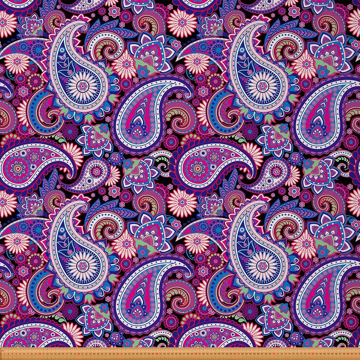 Paisley Waterproof Fabric Boho Floral Upholstery Fabric Mandala Exotic Ethnic Fabric Bohemian Waterproof Outdoor Fabric DIY Art Fabric by The Yard Purple Pink 2 Yards