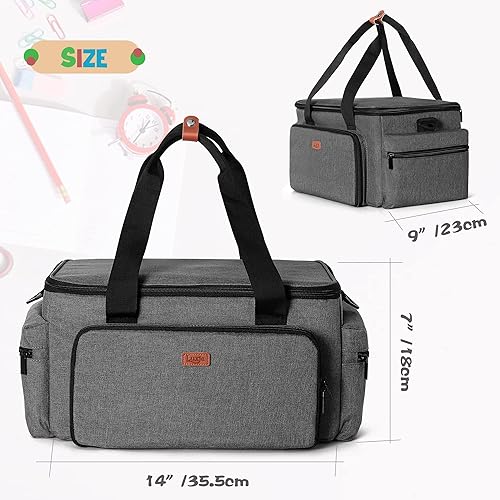 Miniatura 6 de Luxja Bolsa de manualidades de gran capacidad con correa para el hombro, bolsa de manualidades para arte, álbumes de recortes o suministros de