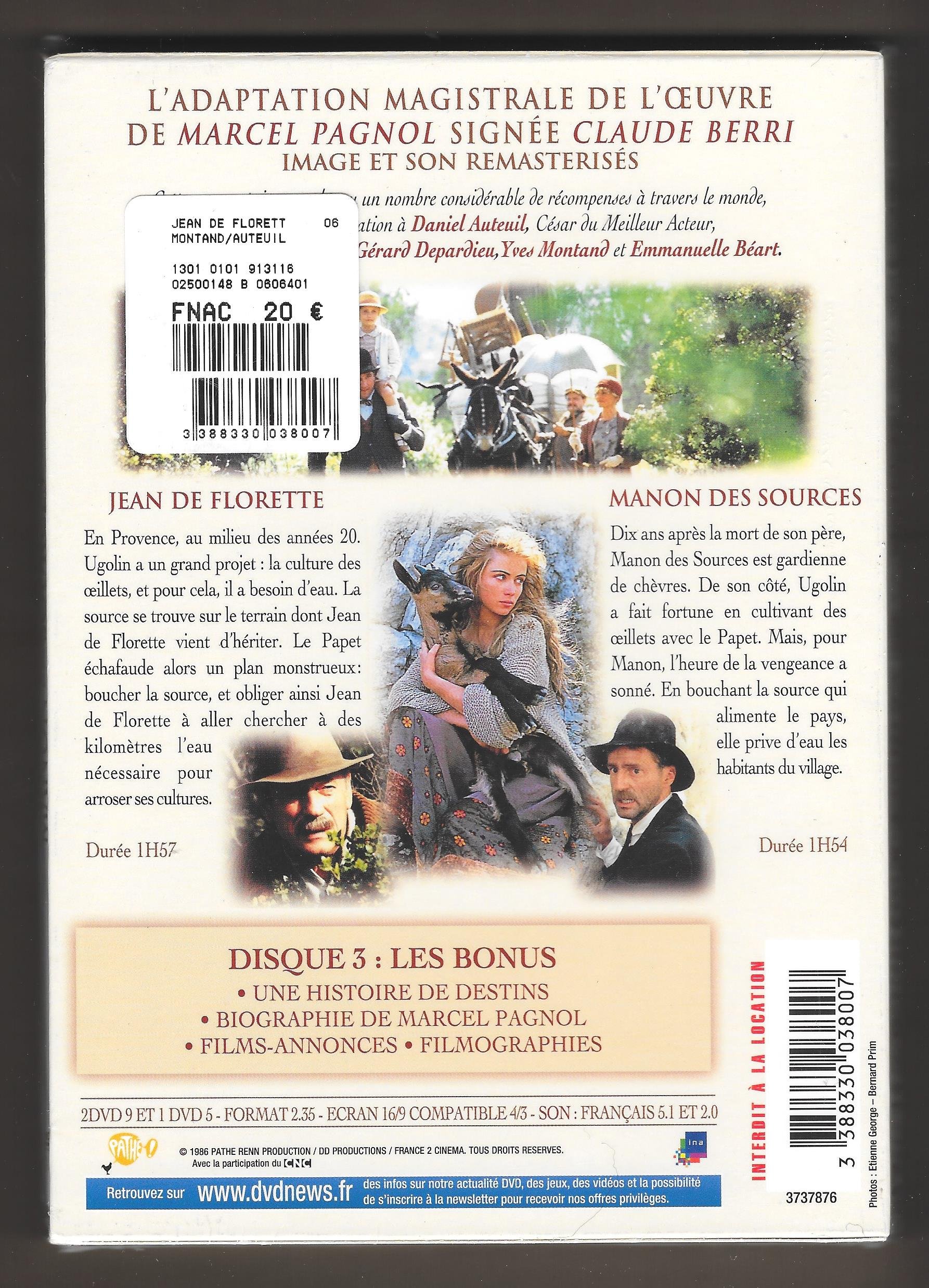 Amazon.com: Jean de Florette + Manon des Sources - Coffret Marcel