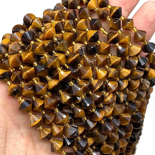 Miniatura 9 de ABCGEMS - Cuentas de cuarzo de cristal madagascán (una revolucionaria técnica de corte bicónica- más ángulos para reflejar la luz), piedra preciosa