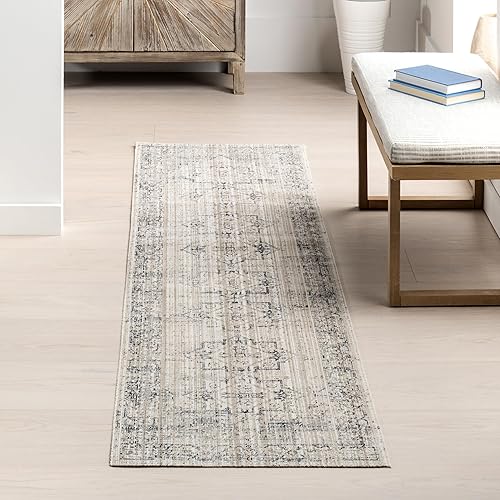 Miniatura 36 de nuLOOM Lotus Medallion - Alfombra lavable a máquina para interiores y exteriores, 7 x 10 pies, para sala de estar, patio, terraza, porche frontal,