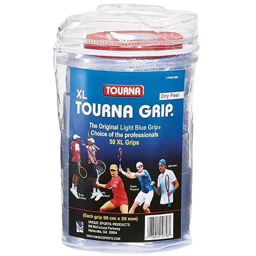 Tourna Grip XL Original Dry Feel Tennis Grip, Tour Pack of 50 Grips