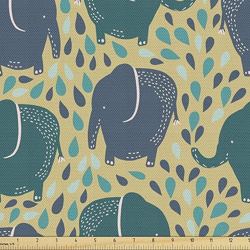 Miniatura 130 de Lunarable Tela suculenta de The Yard, flores en acuarela estilo pintura coloridas flores de primavera tema de jardinería, tela de microfibra