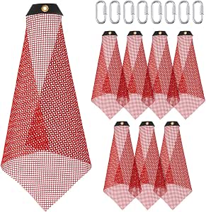 4-Pack Safety Warning Flag – Red Mesh 18″ X 18″ With Locking Carabiner & Metal Chain, Single Corner Design For Truck Loads & Oversized Cargo