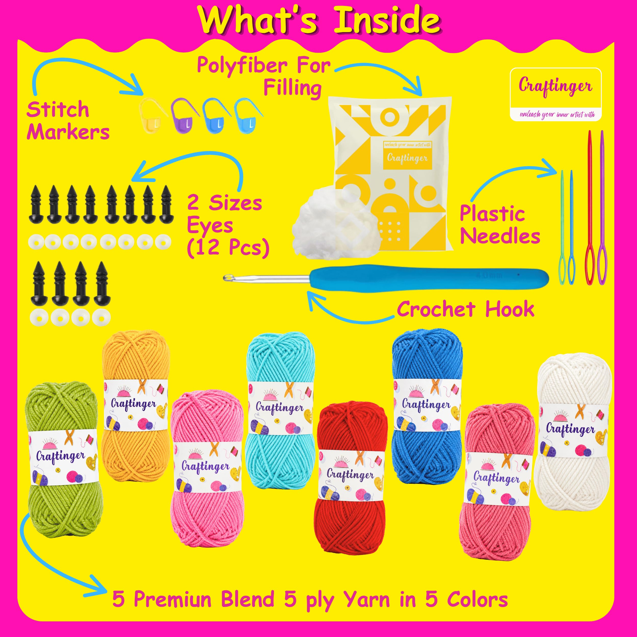 Crochet Art Kit - Beginner Amigurumi Set -2