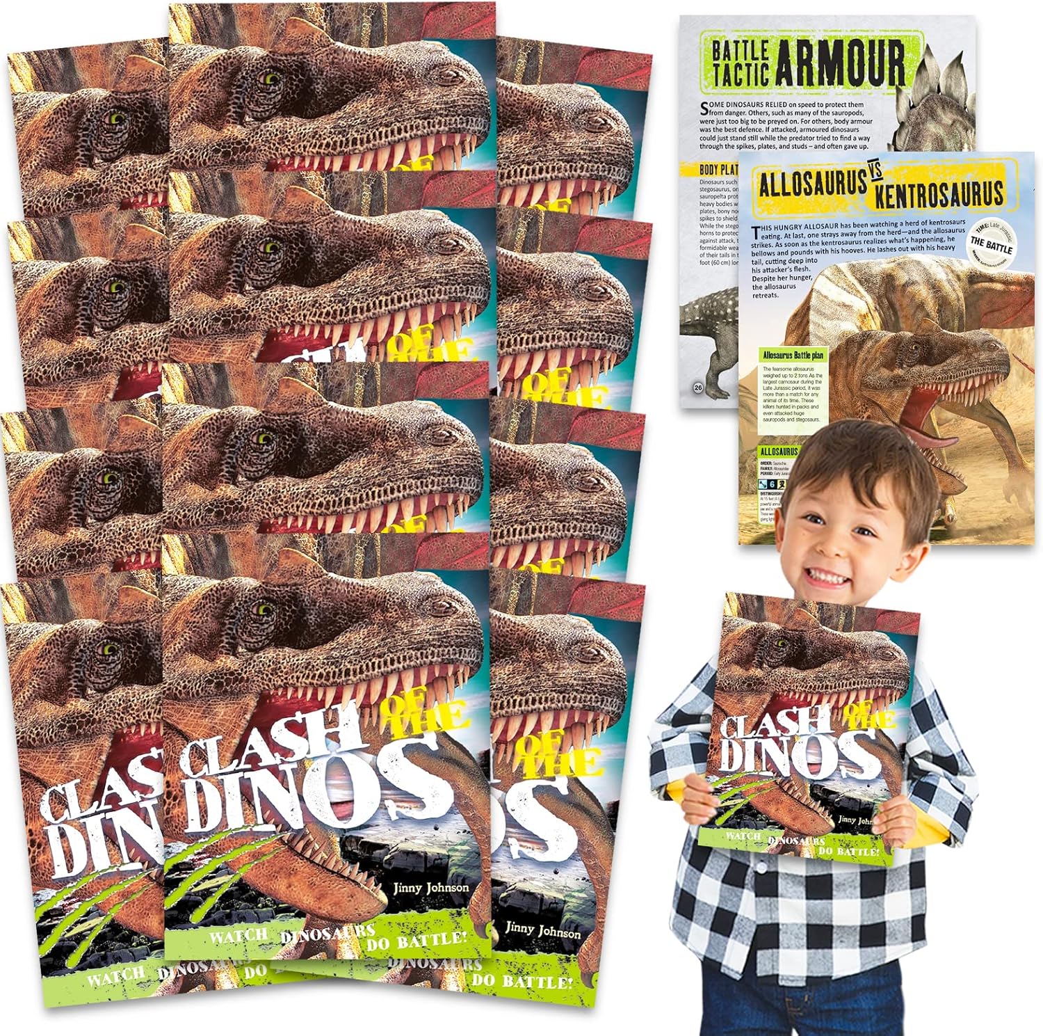Dinosaur Party Favors 12 Count Bundle with 12 Clash of