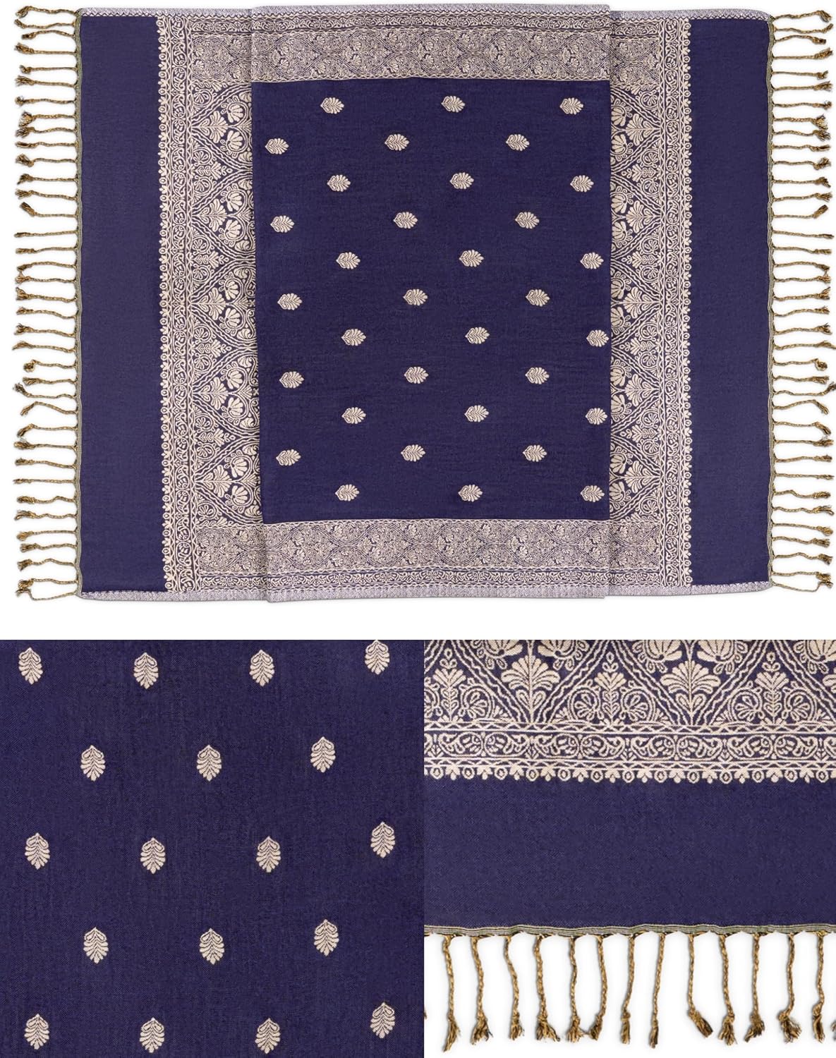 LOVARZI Écharpe Femme Luxe Bleu - Foulard Chaud pour Hiver, Élégance et Confort - Pashmina Femme — image 6