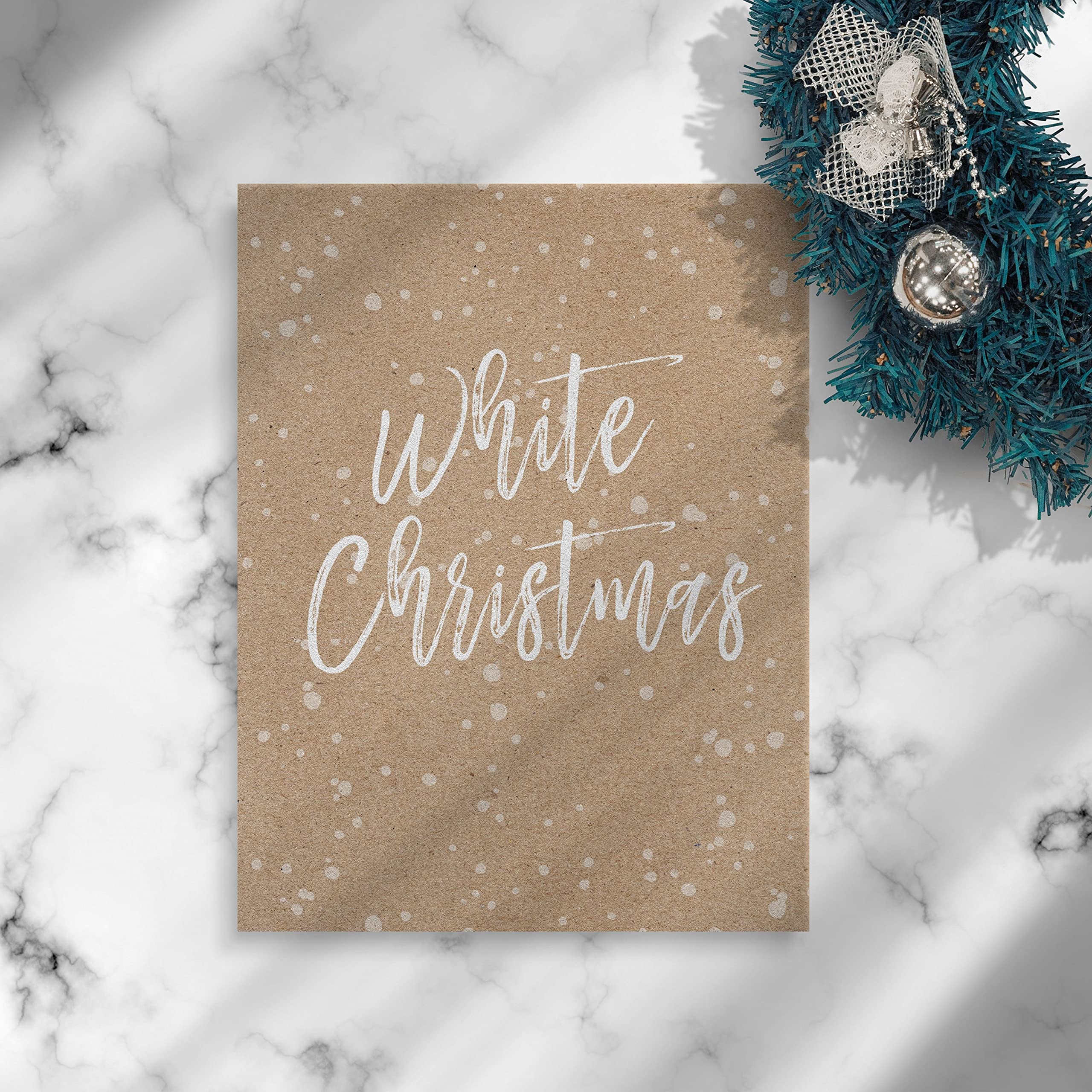 Weihnachtskarten-Set Aus Kraftpapier – 30 Karten, DIN A6 (15x10 Cm) – Mit Verschiedenen Weihnachtsmotiven, Für Grüße & Geschenke