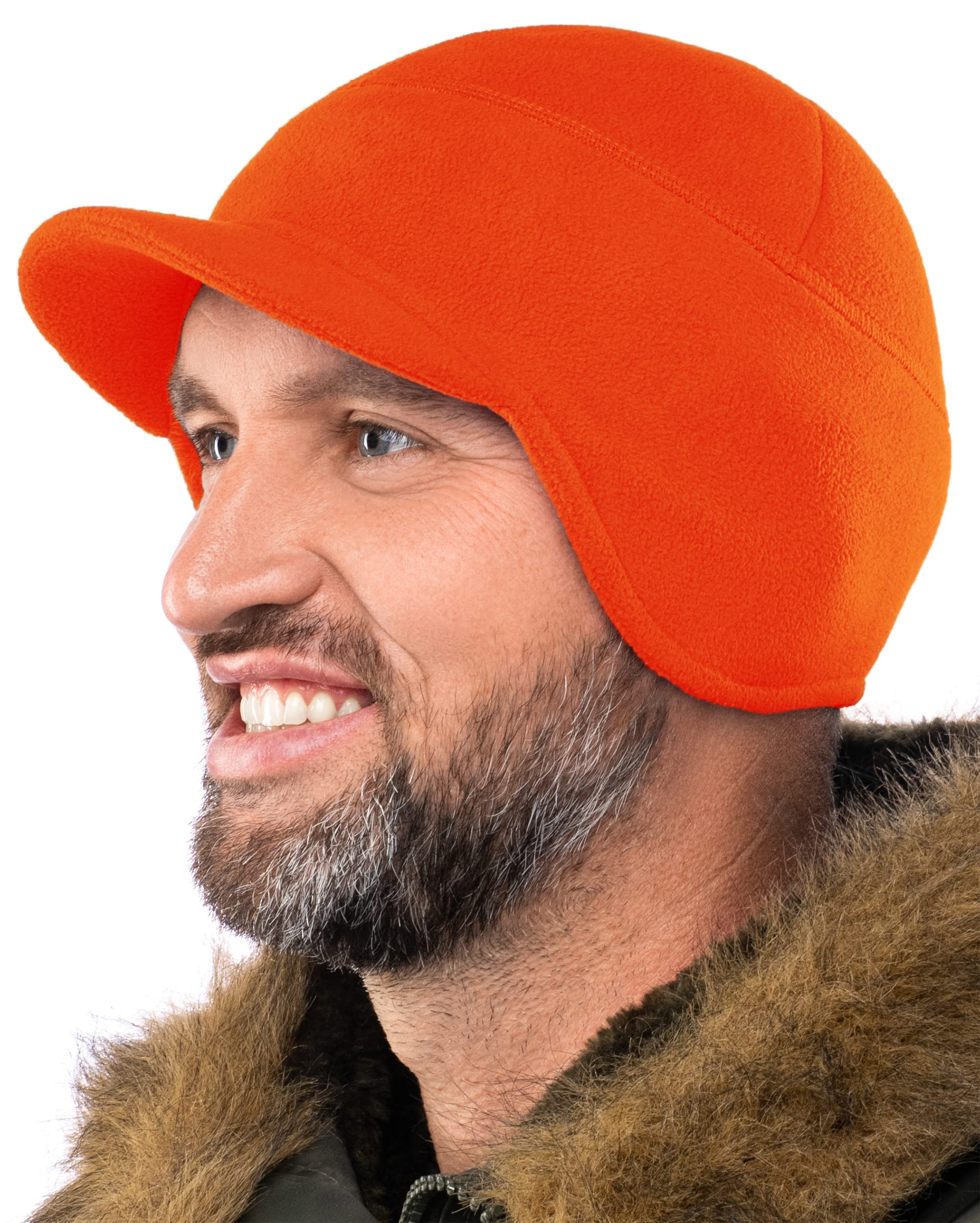 2SBR 2SABERSFleece Winter Beanie with Visor - Men Women - Earflap Brim Skull Watch Cap Hat