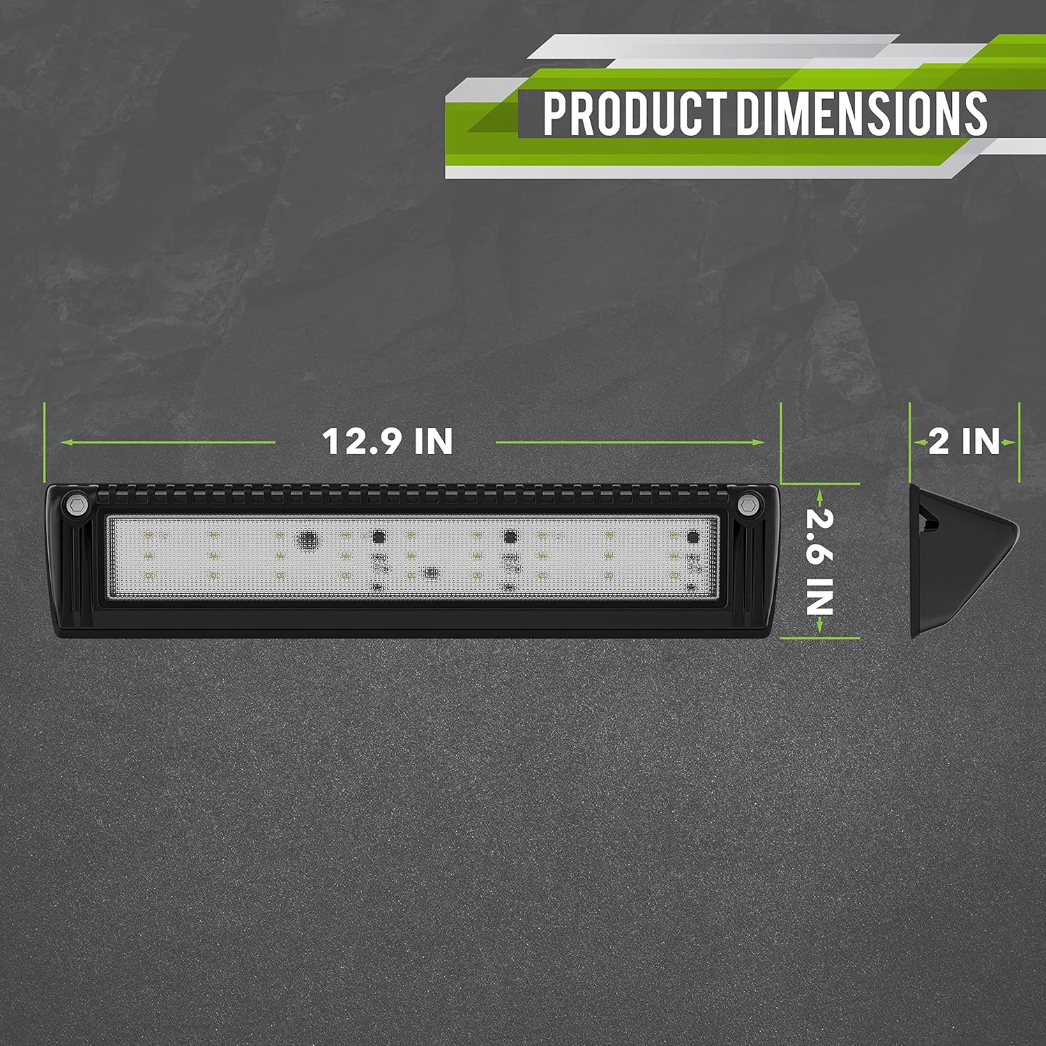 Leisure LED RV Exterior Porch Utility Light - 12v 2250 Lumen 12.9" Lighting Fixture. Replacement Lighting for RVs, Trailers, Campers, 5th Wheels (Black)