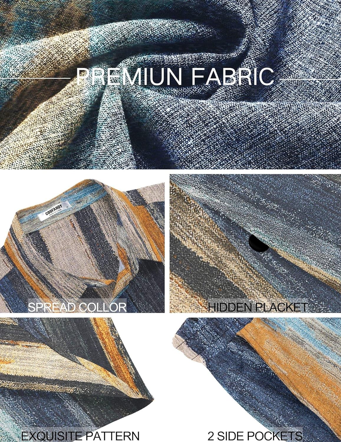 COOFANDY Men's Summer Beach Outfits 2 Piece Short Sleeve Shirts and Shorts Vacation Texture Linen Sets for Men - Image 6