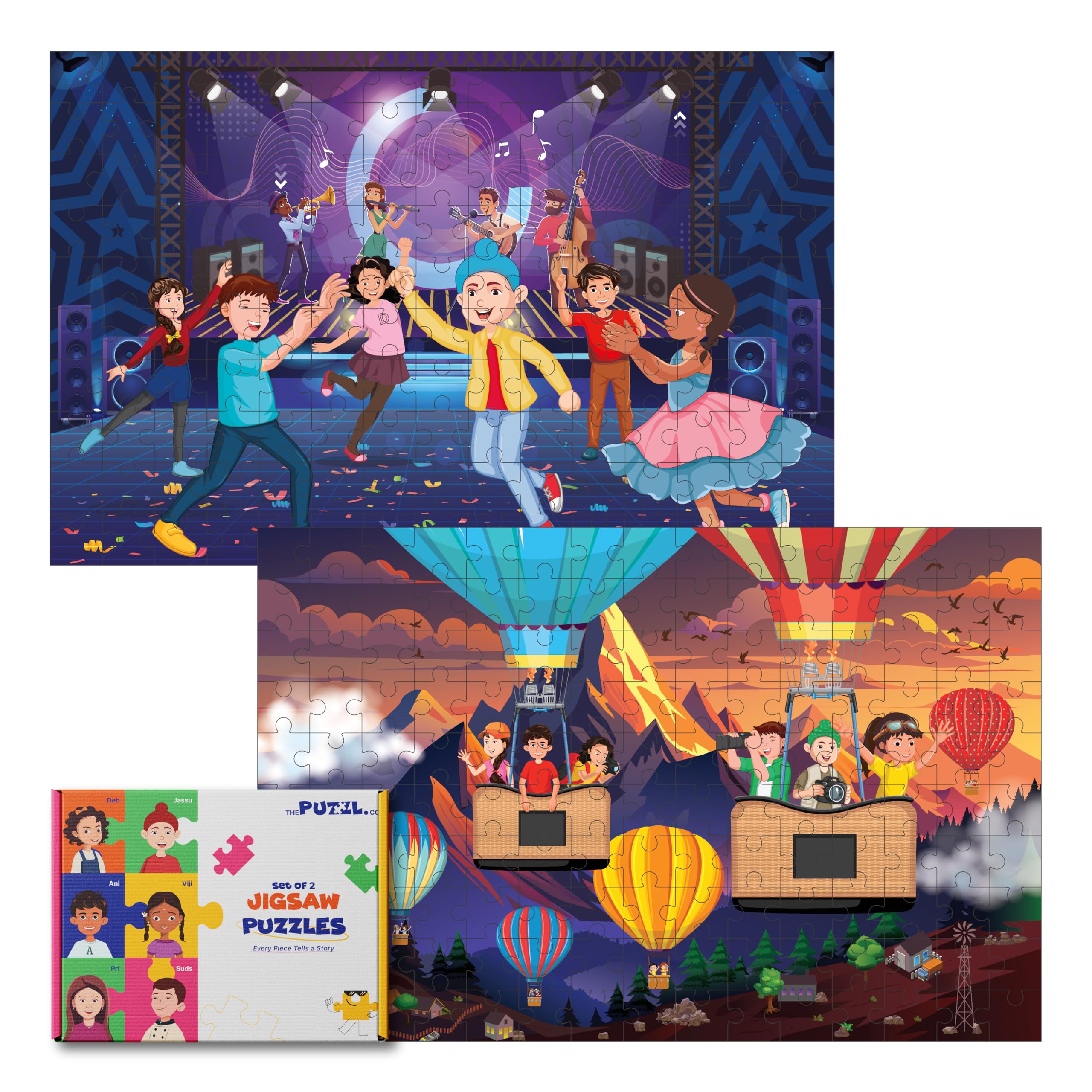 The Puzzl Co - Set of 2 Jigsaw Puzzles for Kids Age 6+ | 150 Pcs Each | Music Festival & Hot Air Balloon Theme | Educational Puzzle Game for Boys & Girls | Fun, Brain-Boosting Gift-picture-18