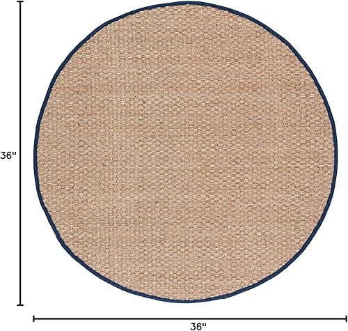 Vista 722 de SAFAVIEH Natural Fiber NF114A - Alfombra de hierba marina, tejido de canasta, con borde, para zonas de alto tráfico, sala de estar, dormitorio, 2