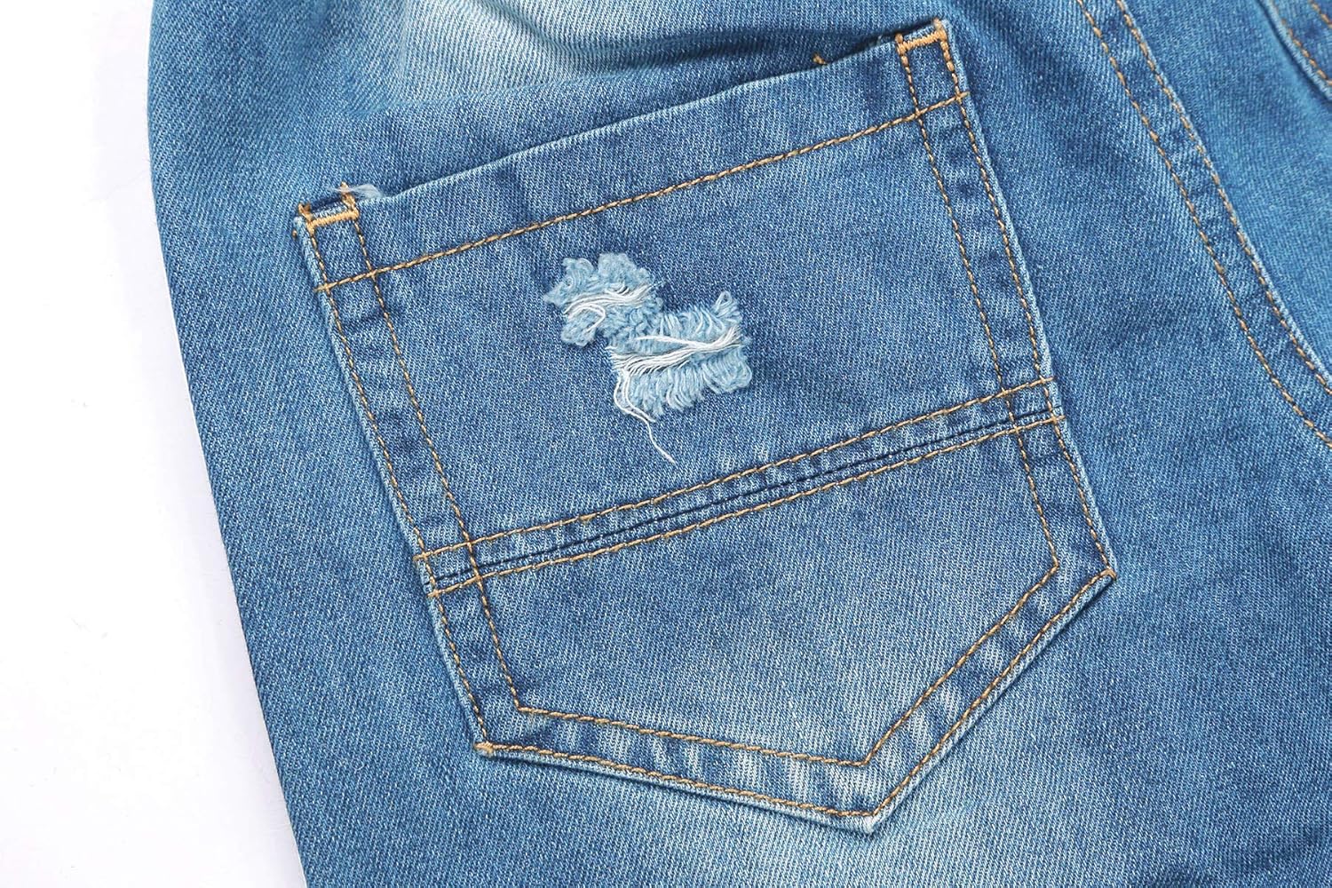 Boys Blue Ripped Denim Shorts 2T-8 - Image 7
