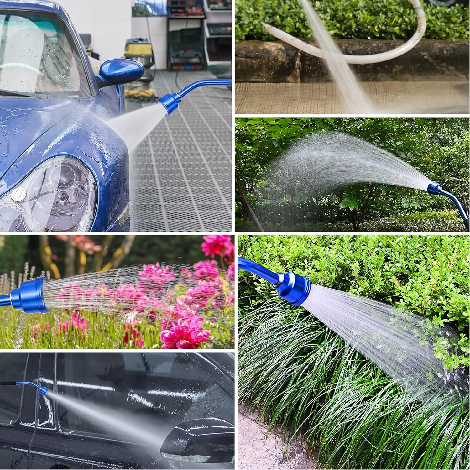 Sheboren Watering Wand, 21’’ Garden Hose Watering Wand with Thumb Control Shut Off, Hose Wand for Plants, Flowers, Hanging Baskets, Garden, Blue : Patio, Lawn & Garden