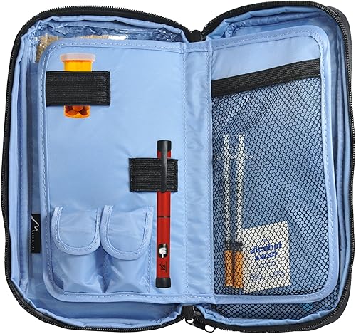 Miniatura 2 de Metier Life - Bolsa térmica para diabéticos de viaje, con bolsa aislante con paquete de hielo de 8 onzas, bolsa médica para insulina, jeringas,