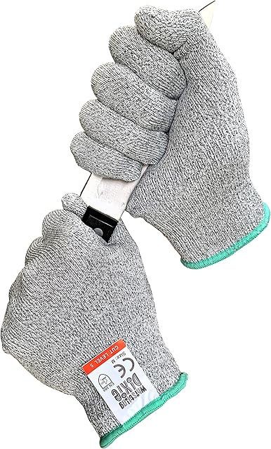 Whistling Dixie Cut Resistant Gloves - Level 5 Protection,EN 388 Certified.Food Grade Cut Proof Gloves. No Cut Glove,Cutting Gloves,Wood Whittling Gloves,Knife Protection Glove. Cut Gloves Size Large