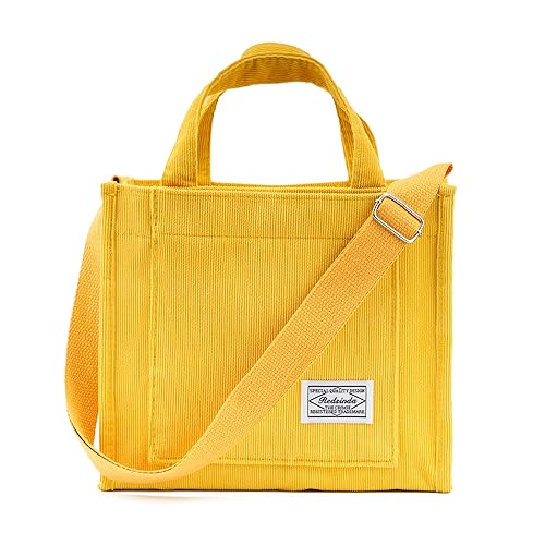 Aesthetic Corduroy Tote Bag Small Vintage Women Crossbody Bag Square