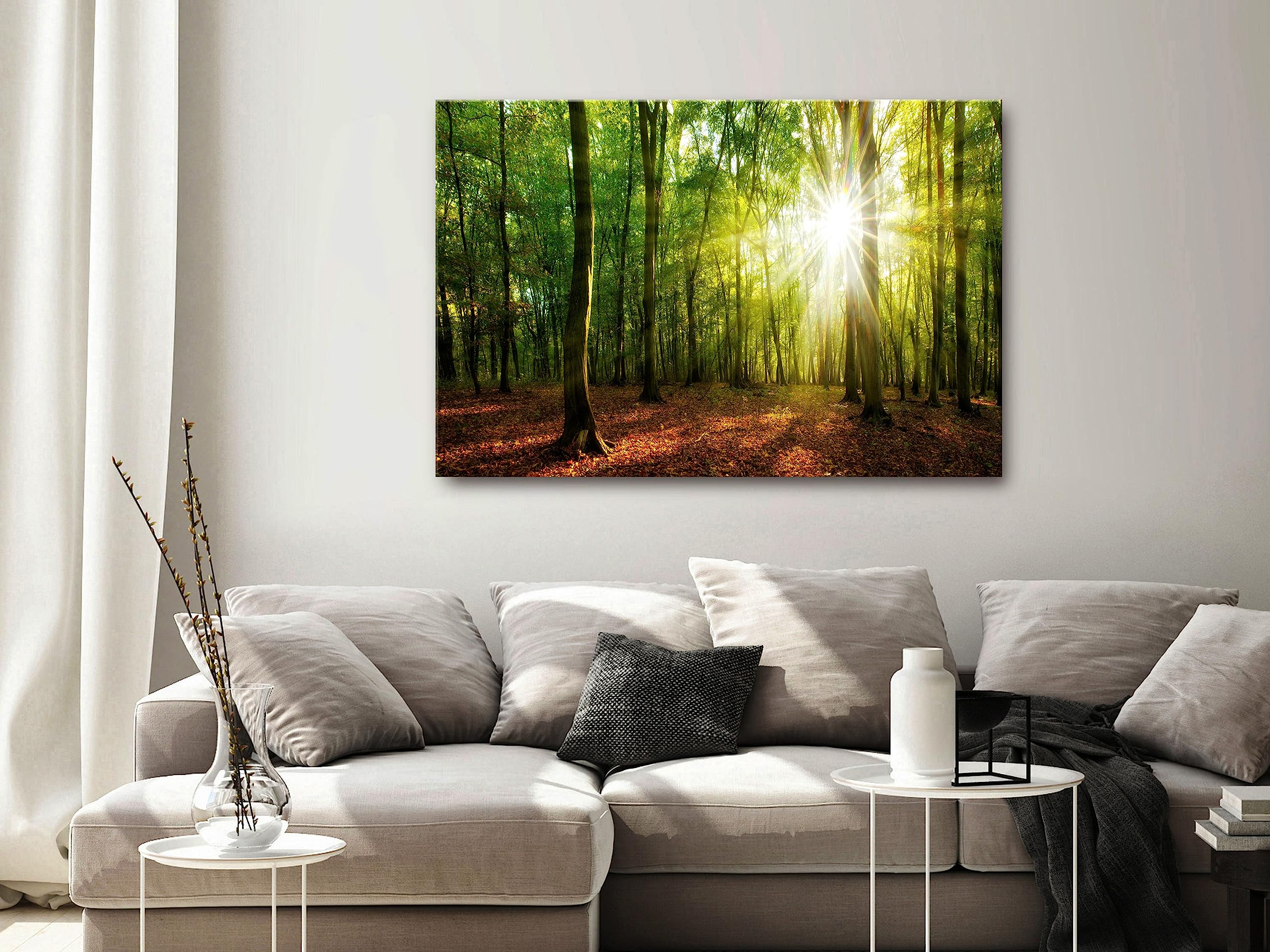 murando Cuadro Acústico Bosque 120x80 cm espuma acústica absorbe el sonido | aislamiento lienzo de 1 pieza Impresión Artística Decoración de Pared Paisaje Naturaleza Panorama Albero