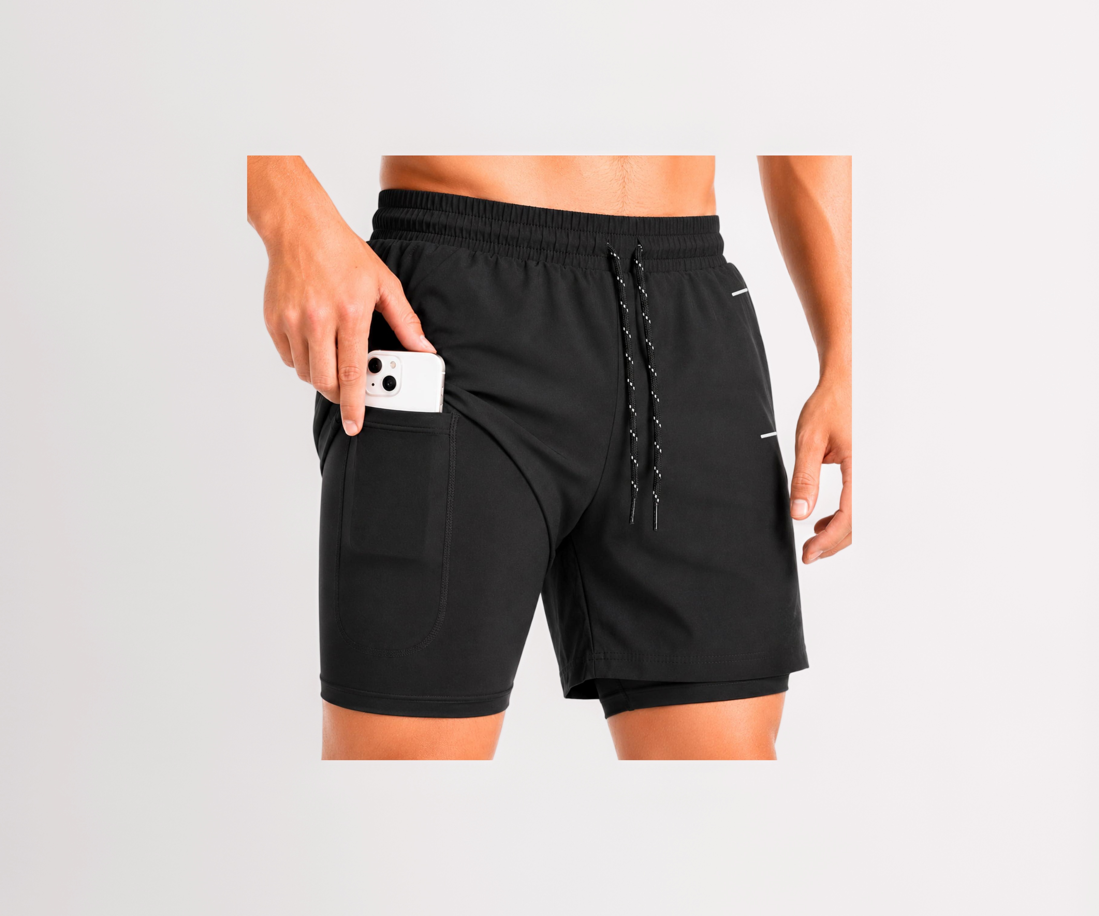 Buy ARNOQ Men's 2 in 1 Active Dual Shorts with Inner Tights, Gym