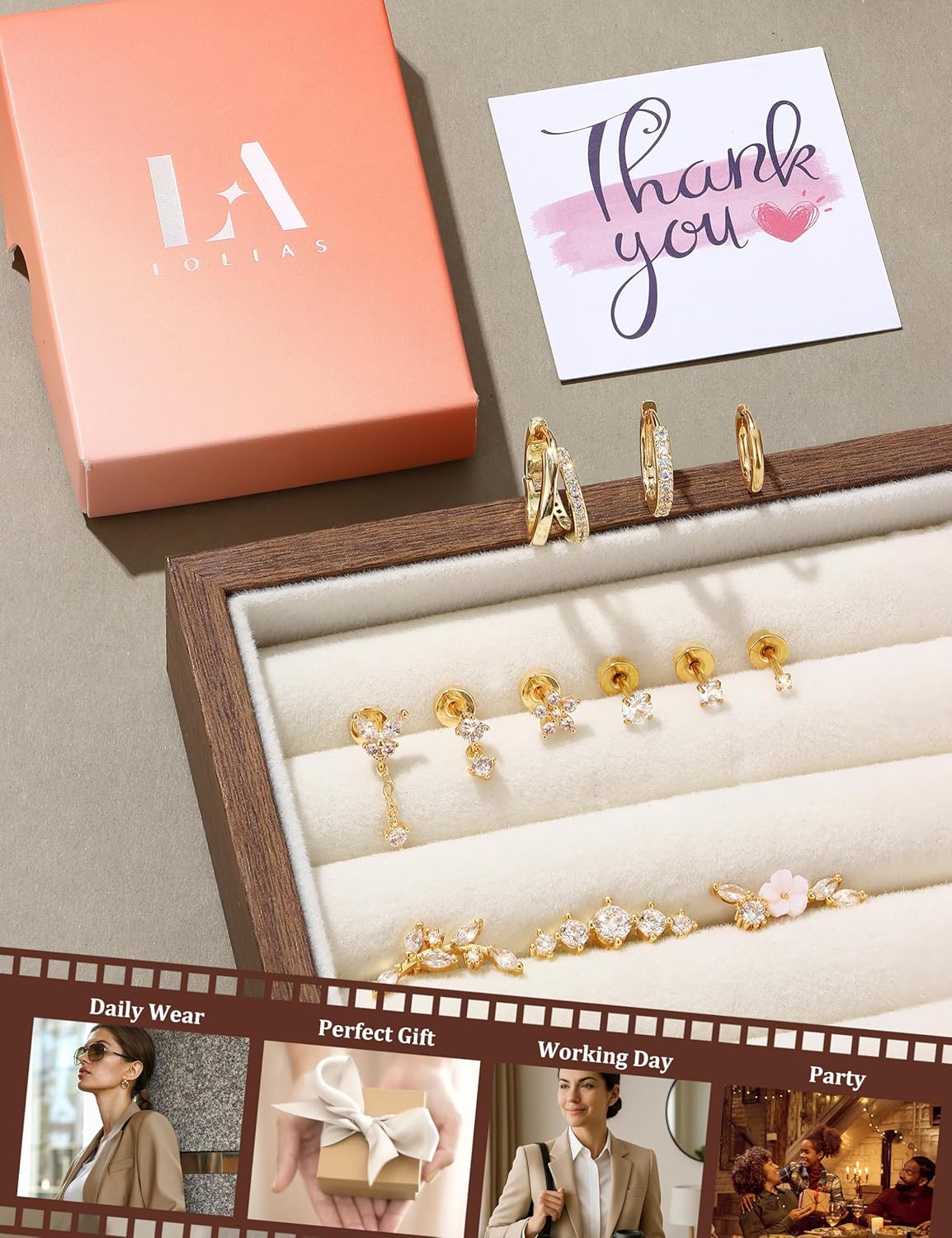 LOLIAS Hypoallergenic Cartilage Earrings for Women Flat Back-16G 18G 20G Cartilage Earring Stacks-Surgical Steel Earrings for Sensitive Ears-316L Stainless Steel Flatback Studs Hoop Earring Sets for Multiple Tragus Conch Daith Helix Piercing Jewelry Single PC - Image 8