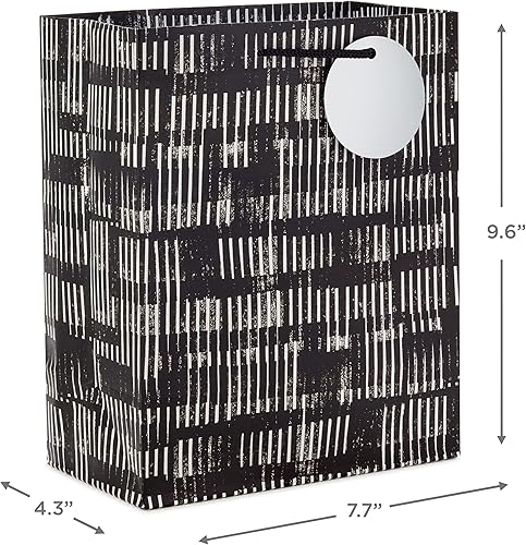 Miniatura 3 de Hallmark Surtido de bolsas de regalo en blanco y negro (8 bolsas 4 medianas 9", 4 grandes 13") para bodas, graduaciones, jubilaciones, día de San