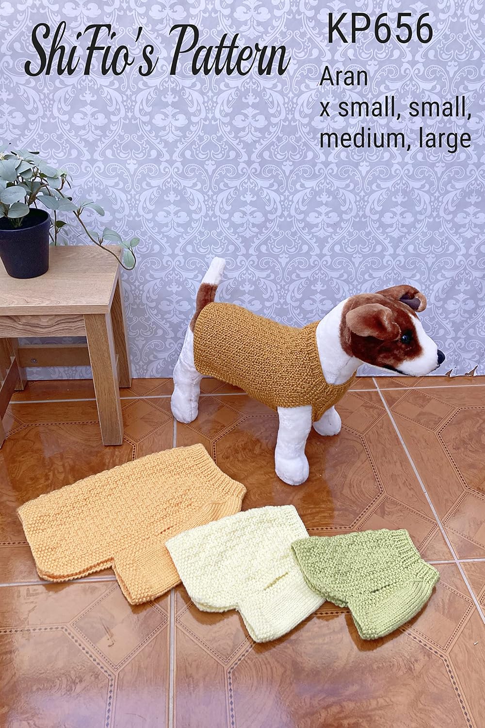 Knitting Pattern for Dogs Jumper, 4 Sizes Included, Aran Yarn, Dog