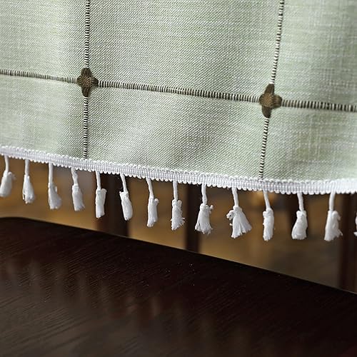 Miniatura 3 de Mantel cuadrado de celosía bordado rojo con borlas, tela rústica resistente, resistente a las arrugas, lavable, decoración de cocina, comedor,