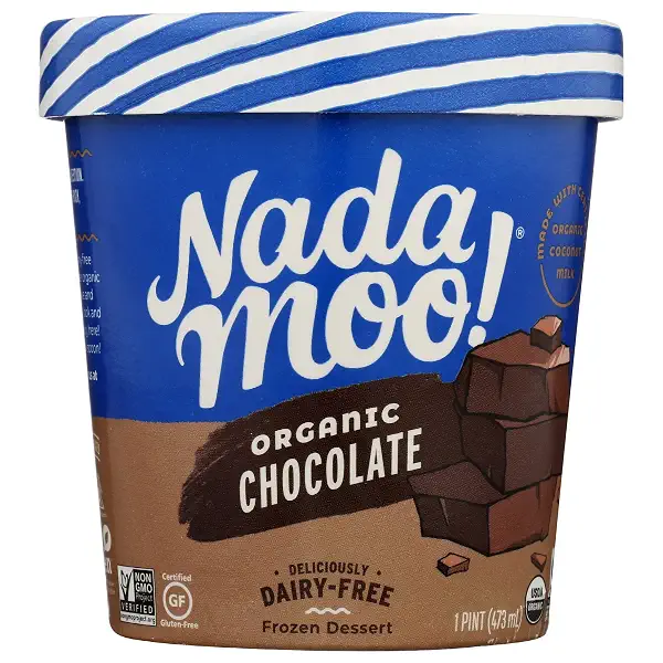 NadaMoo! Dairy-Free Ice Cream, Organic Chocolate, 16 oz (Frozen) 1