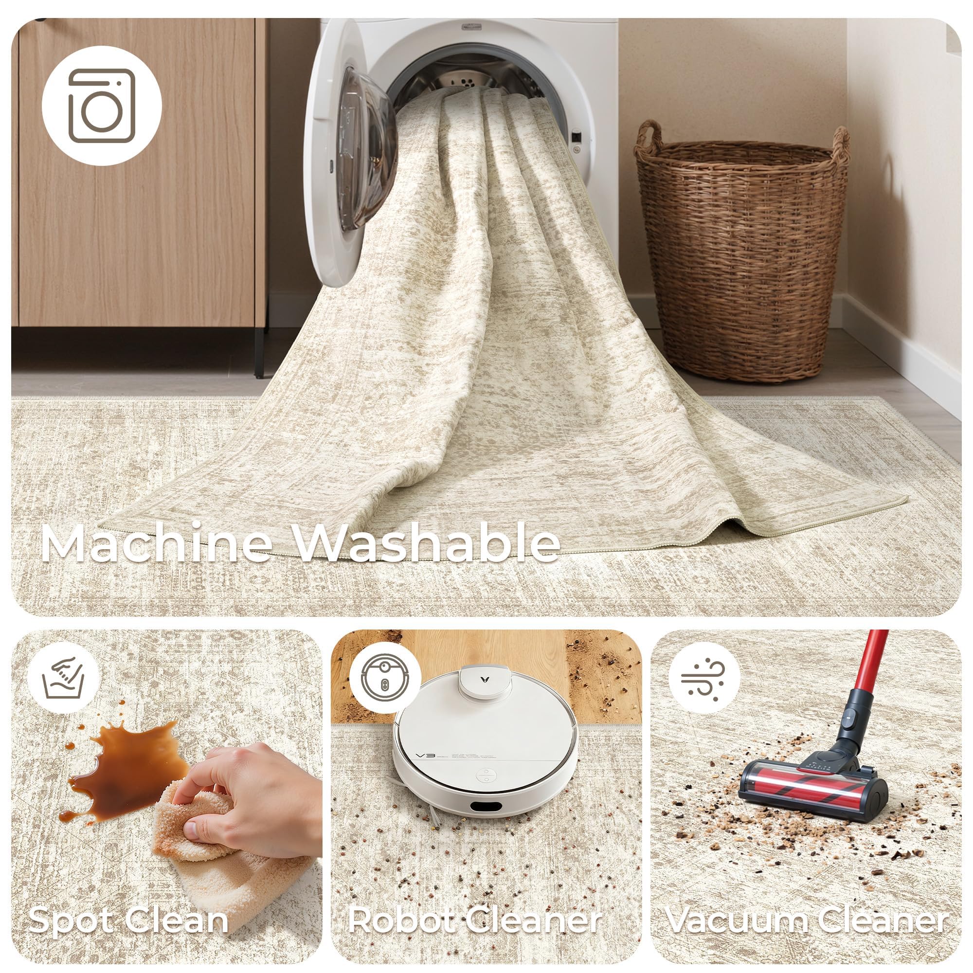 Best Long Runner Rugs of 2026: Top 5 Vetted Picks 2 Restydon 2x8 Runner Rug Non Slip,Washable Hallway Runner Rug,Beige — product photo