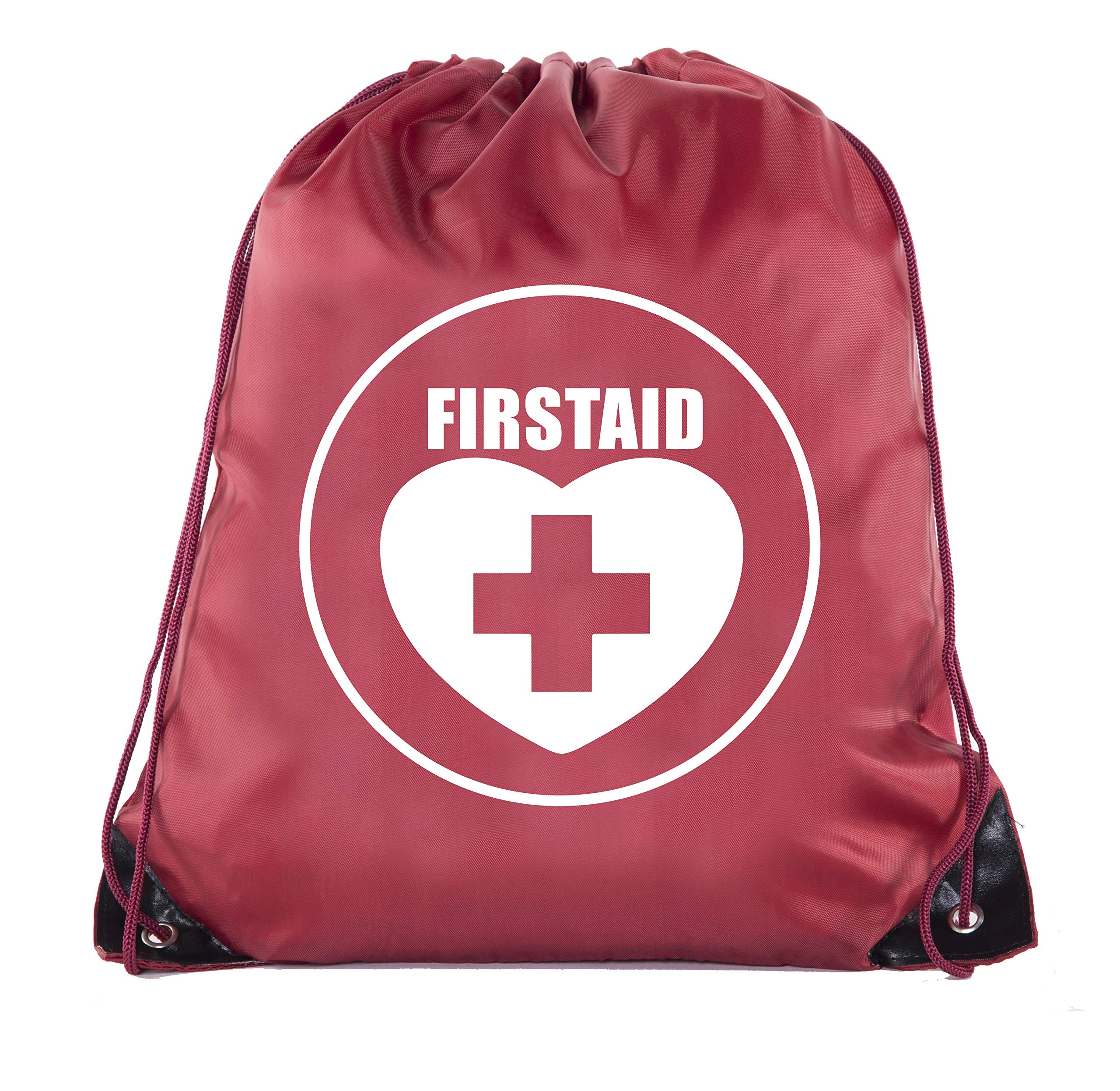 Mato &amp; Hash First Aid Backpack Drawstring Medical Bag for Emergencies or Epi Pen &amp; Medicine - 3PK Maroon CA2500FirstAid S2