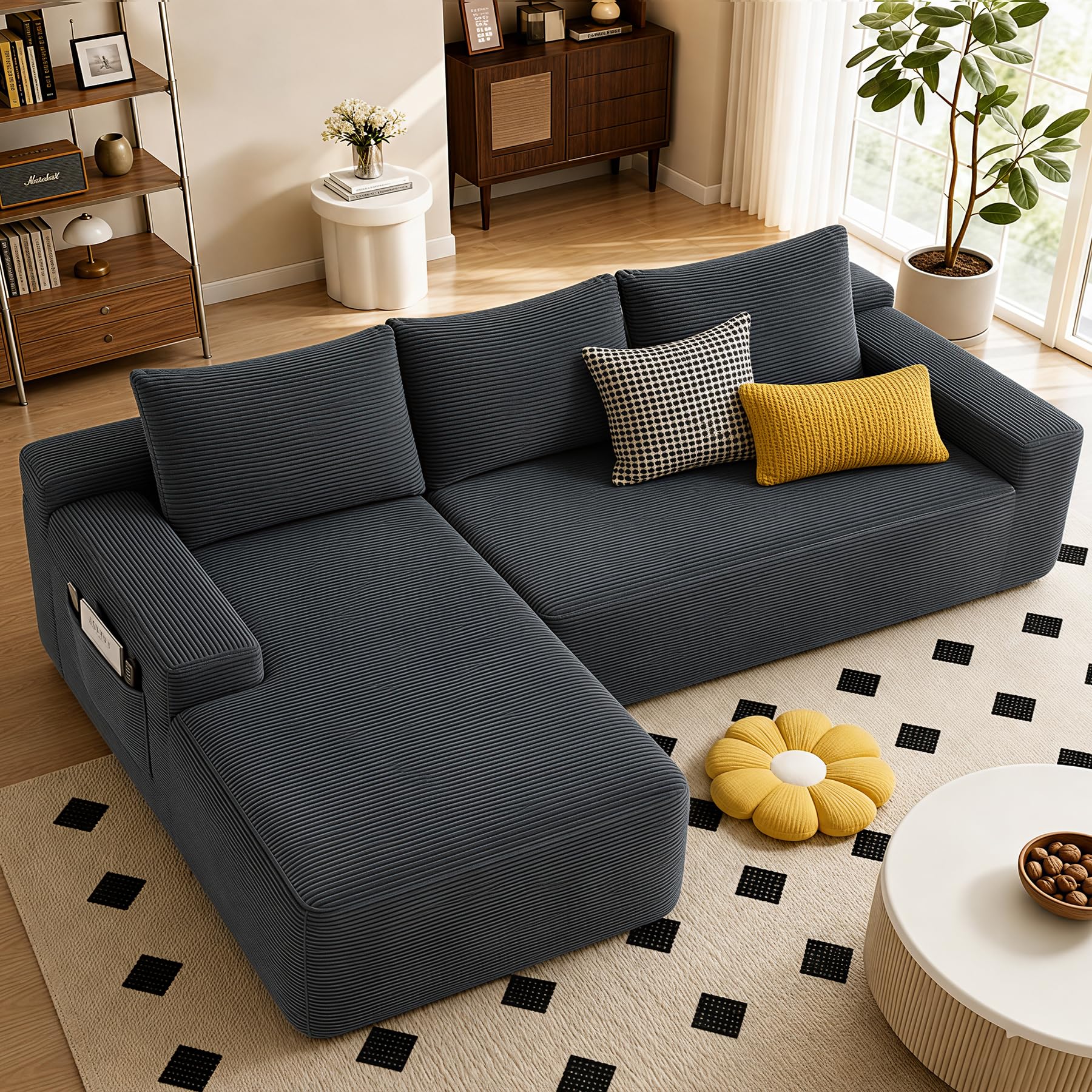 KovuViva Grey 96.9 Inch Right Chaise Sectional Sofa