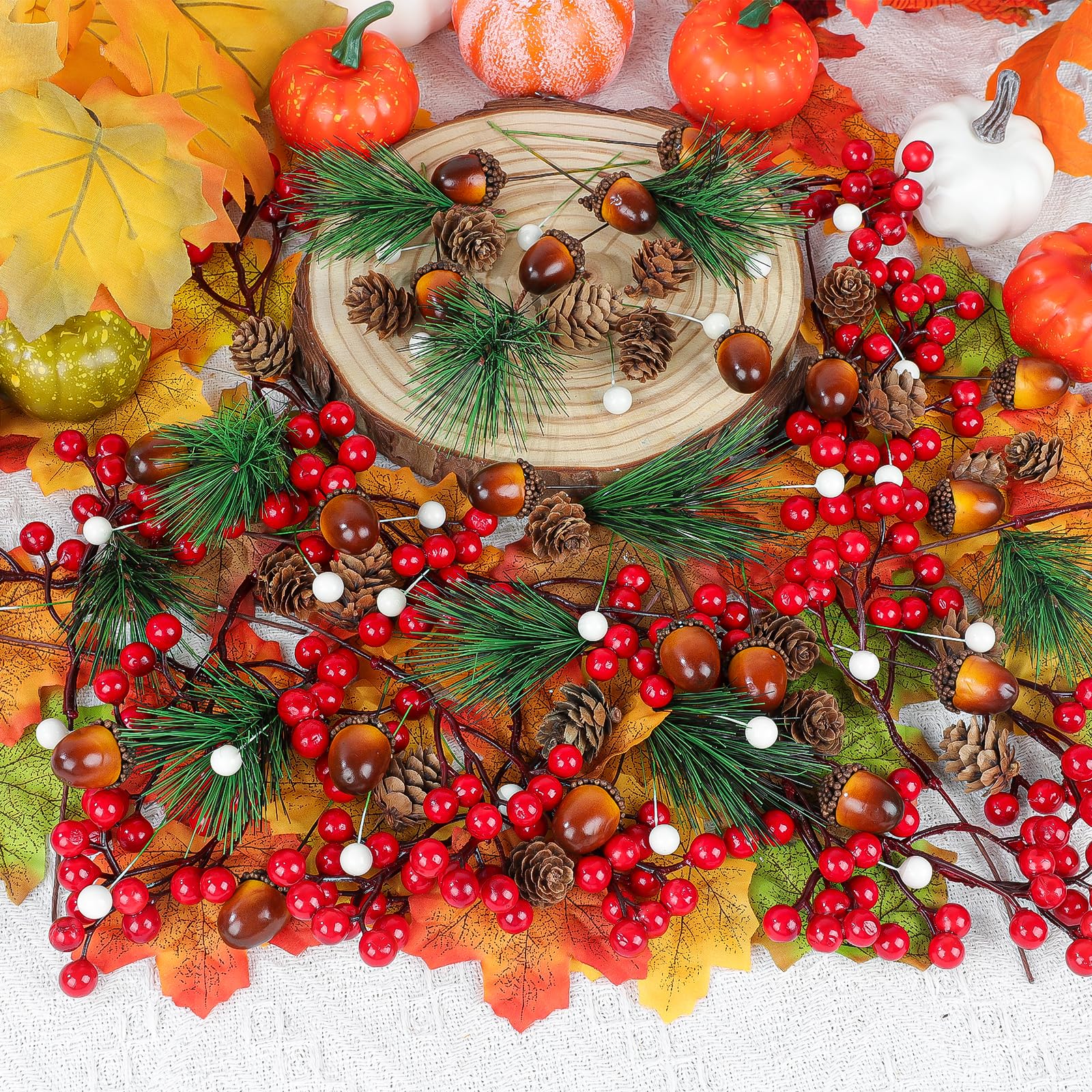 Decoraciones Navideñas Para Corona - 107 Piezas, Conos, Frutos, Estrellas, Para Manualidades Y Mesa