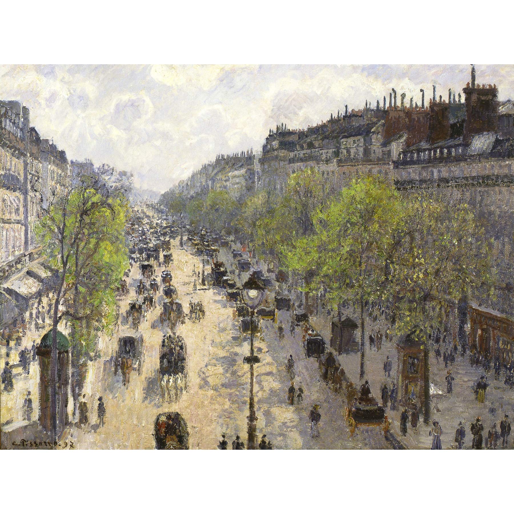 Pissarro Boulevard Montmartre Spring Large Wall Art Print Canvas Premium Poster Mural